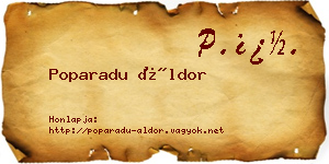 Poparadu Áldor névjegykártya